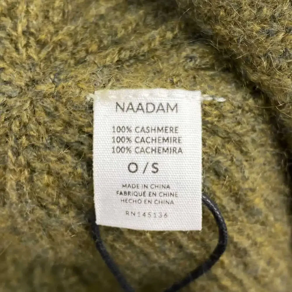 NAADAM Green Cashmere Knit Beanie | One Size Regular
